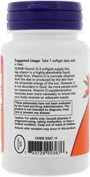 Vitamin D-3 2000 IU / Витамин Д-3 2000 ME, капсулы, 120 шт. NOW Foods — фото 3