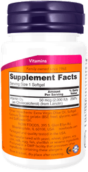 Vitamin D-3 2000 IU / Витамин Д-3 2000 ME, капсулы, 240 шт. NOW Foods — фото 2