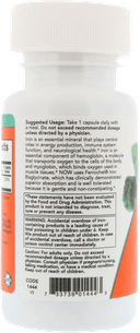 Железо двойной концентрации / Iron, 36 мг, вегетарианские капсулы, 90 шт. NOW Foods — фото 3