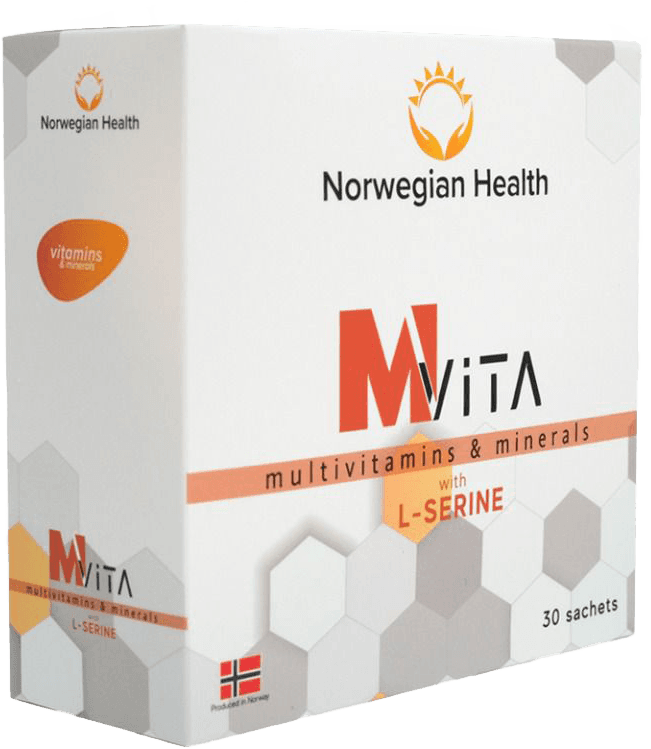 «NORWEGIAN HEALTH Mvita мультивитамины и минералы с L-серином», порошок в саше-пакетиках, 30 шт