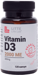Витамин D3 2000 МЕ, вегетарианские капсулы, 120 шт. Litte Life Lab — фото 1