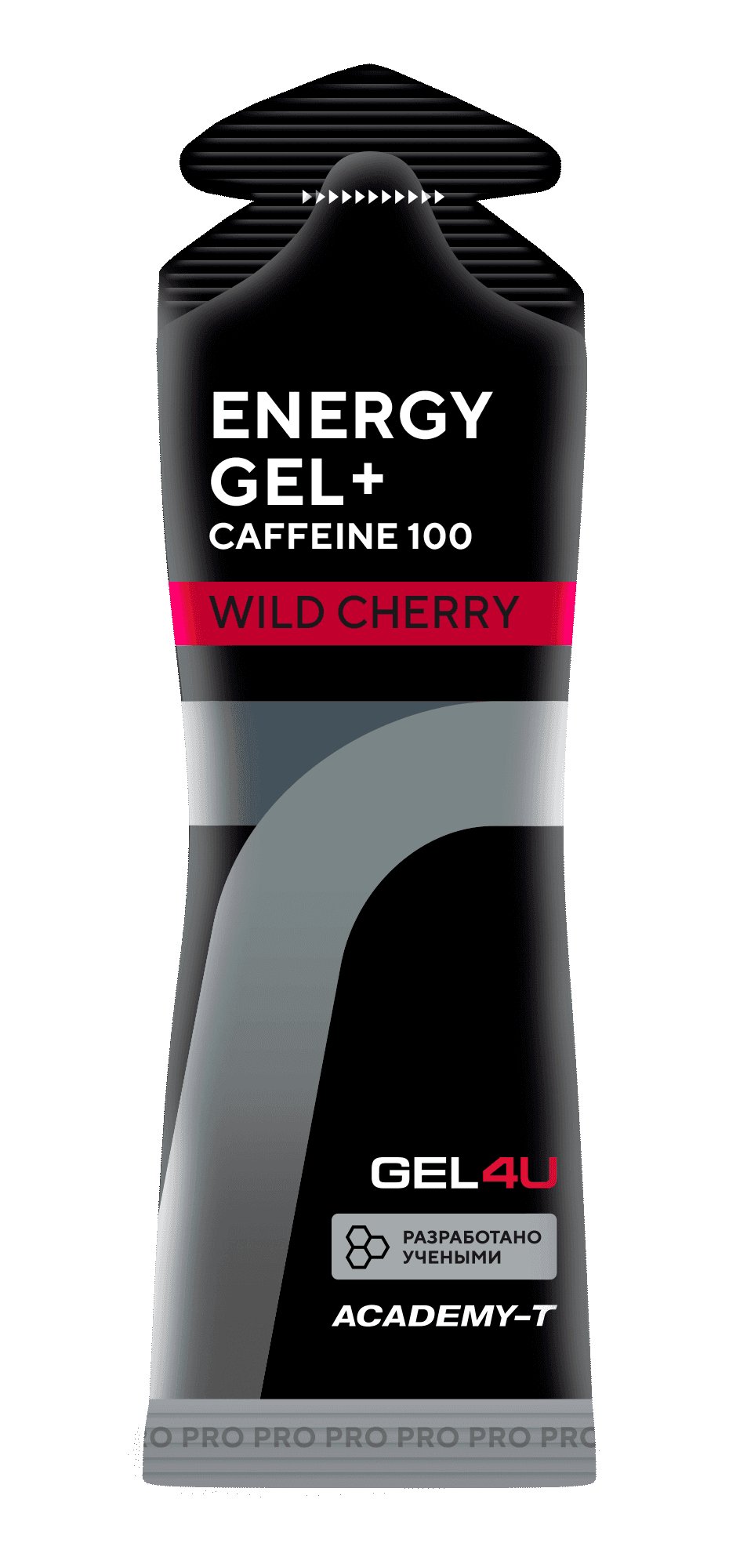 Гель энергетический углеводный с кофеином Energy Caffeine Gel ВИШНЯ, 60мл. АКАДЕМИЯ-Т