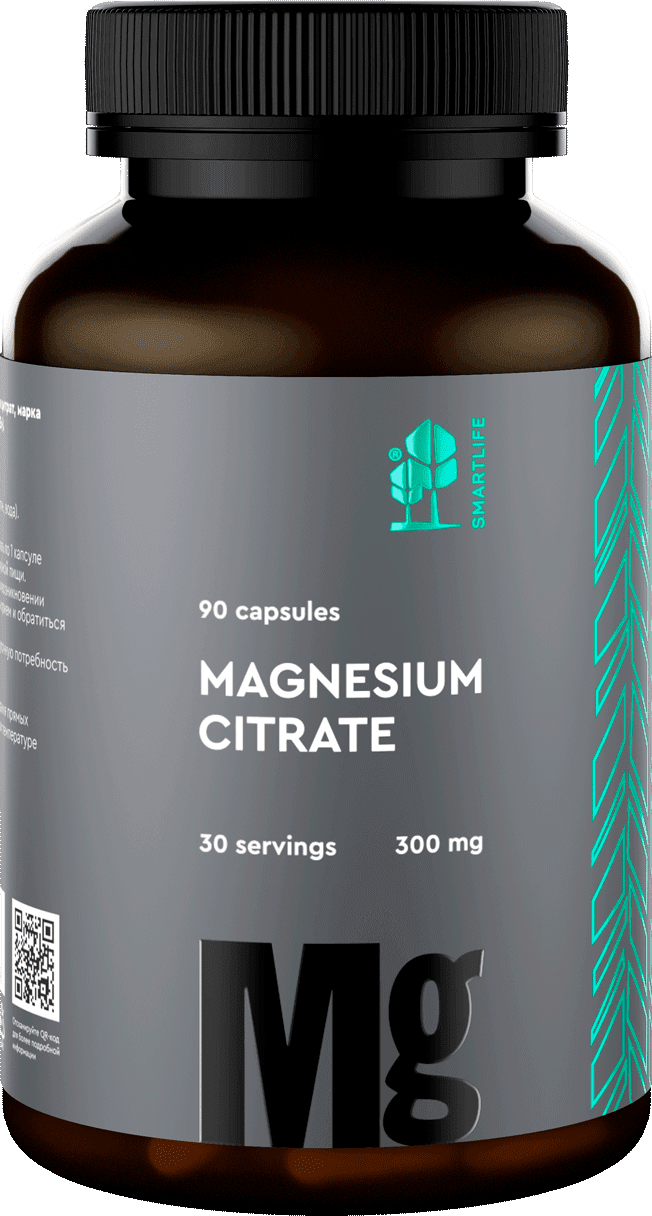 Магния цитрат, капсулы, 90 шт. СМАРТЛАЙФ. Magnesium citrate, SMARTLIFE