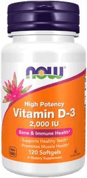 Vitamin D-3 2000 IU / Витамин Д-3 2000 ME, капсулы, 120 шт. NOW Foods — фото 1