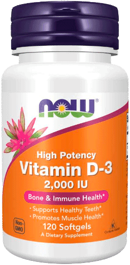 Vitamin D-3 2000 IU / Витамин Д-3 2000 ME, капсулы, 120 шт. NOW Foods