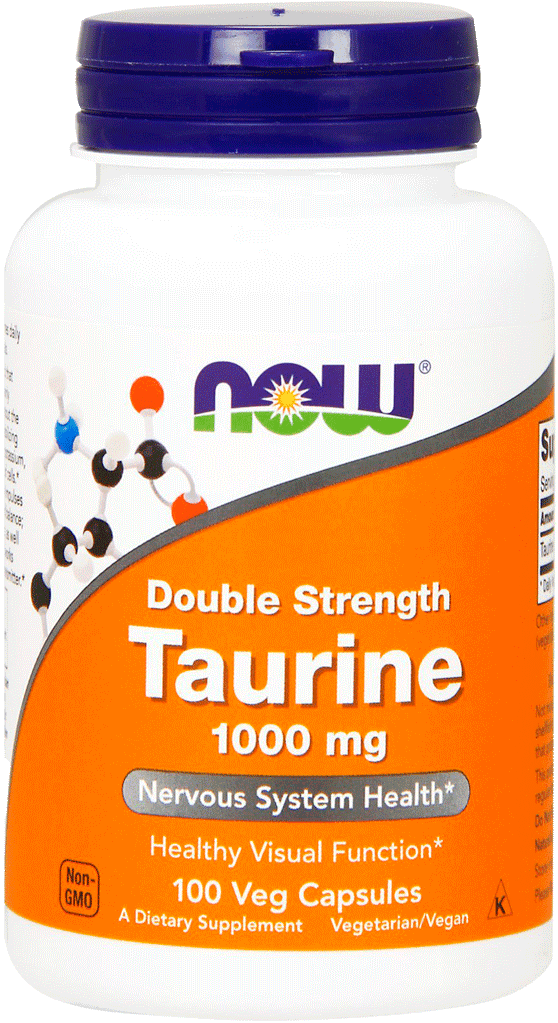 Таурин / Taurine, 1000 мг, растительные капсулы, 100 шт. NOW Foods