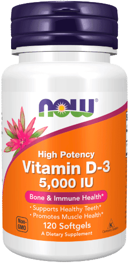 Vitamin D-3 5000 IU / Витамин Д-3 5000 ME, капсулы, 120 шт. NOW Foods