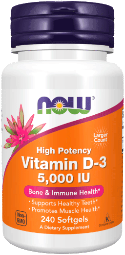 Vitamin D-3 5000 IU / Витамин Д-3 5000 ME, капсулы, 240 шт. NOW Foods