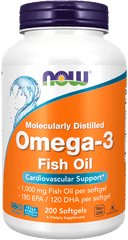 Омега-3 / Omega-3, 1000 мг, капсулы, 200 шт. NOW Foods — фото 1