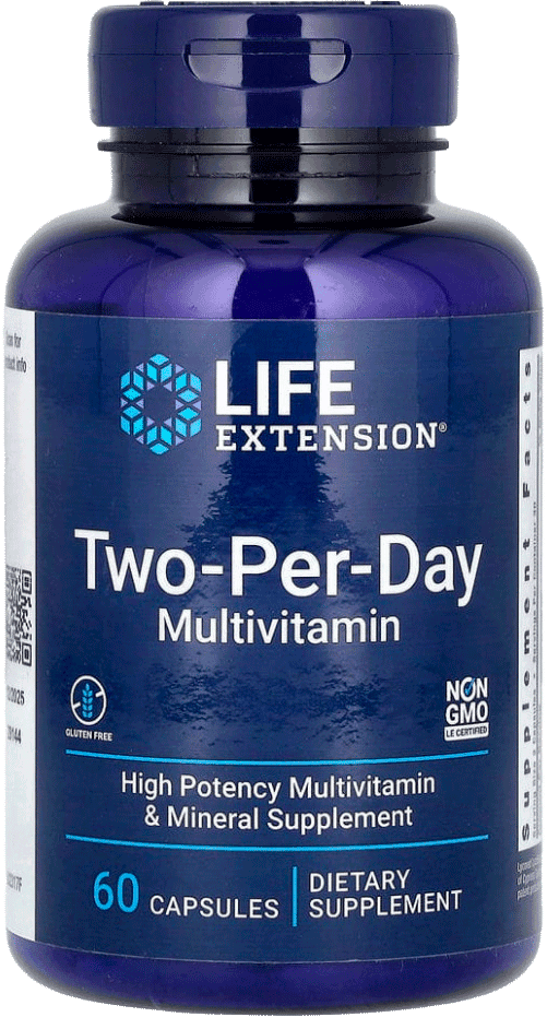 Мультивитамины Two-Per-Day Multivitamin, капсулы, 60 шт. Life Extension