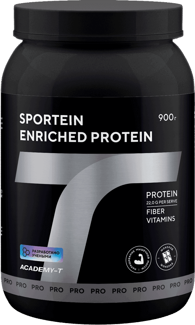 Protein Sportein® Enriched, 900 г, шоколад, порошок, АКАДЕМИЯ-Т