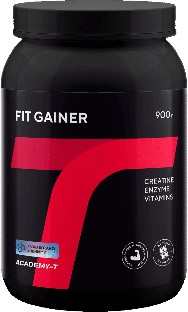 Гейнер Fit Gainer, 900 г, шоколад, порошок. АКАДЕМИЯ-Т